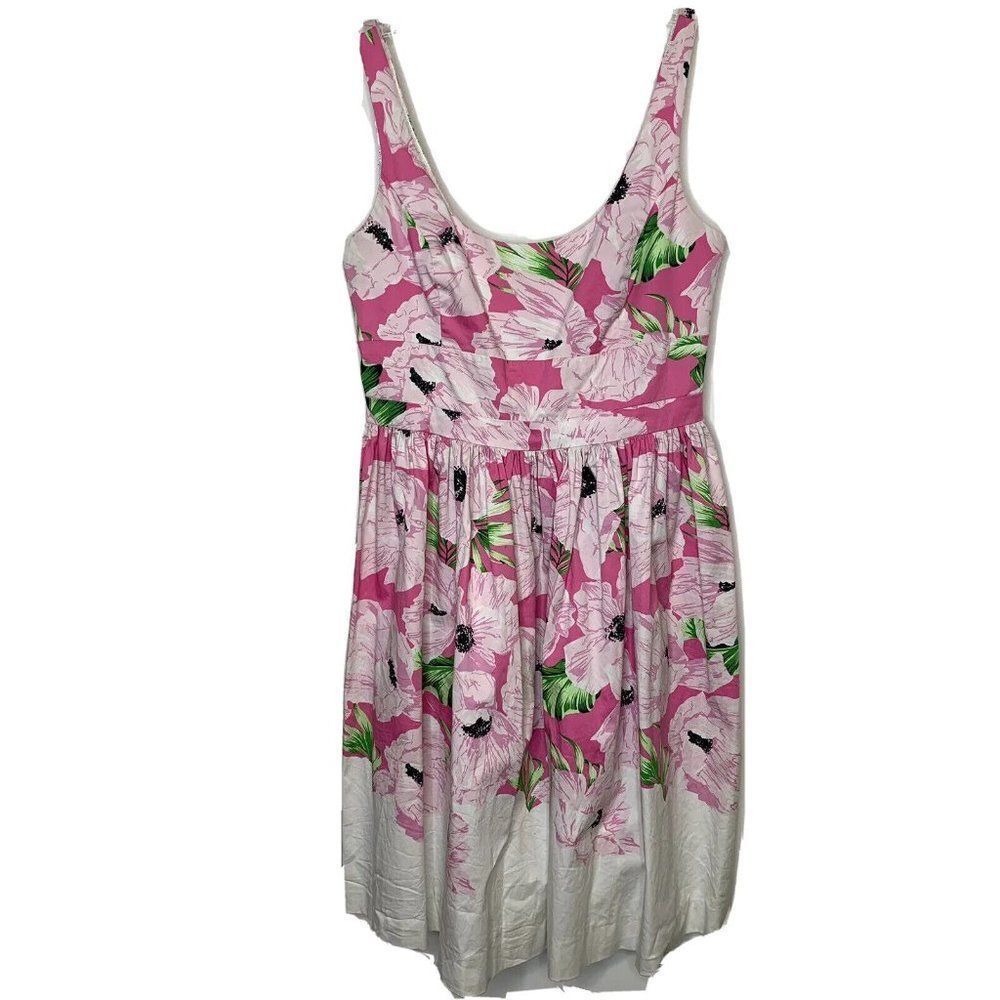 French Connection Floral Dress Sz 6 Spring Break Barbie Core Pink Fit & …